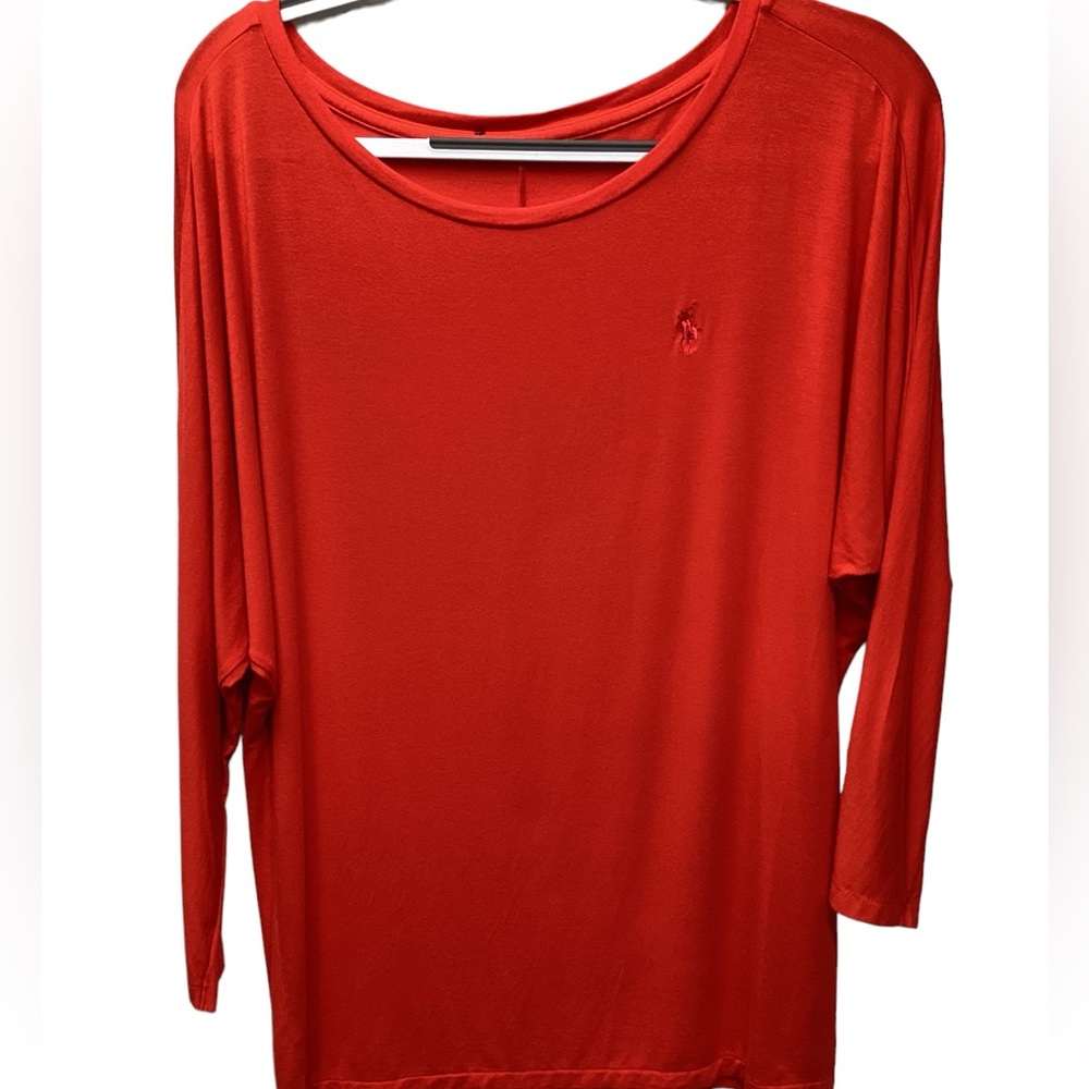 Ralph Lauren crew neck long sleeve tunic. Orange. Size Large - Picture 5 of 11